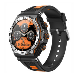 La montre intelligente à écran AMOLED CT18 de 1,43 pouces prend en charge les appels Bluetooth et la détection de l'oxygène sanguin (Orange) SH401B1119-20